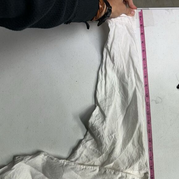 H&M women's Long Sleeve Linen Button Up Shirt S Cream Boho Bohemian Laganlook - Picture 16 of 16